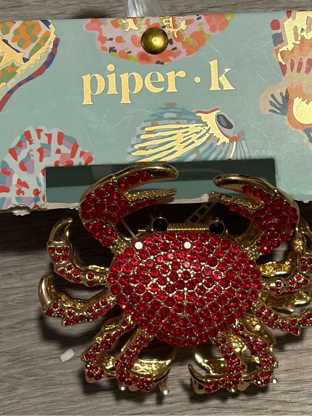 Piper Red Crab Claw and Flat Hair Claw Clips - Picture 3 of 3
